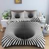 3D Psychedelic Geometric Duvet Cover Set - Digital Print Double Bed - Available In 3 or 4-Piece Sets