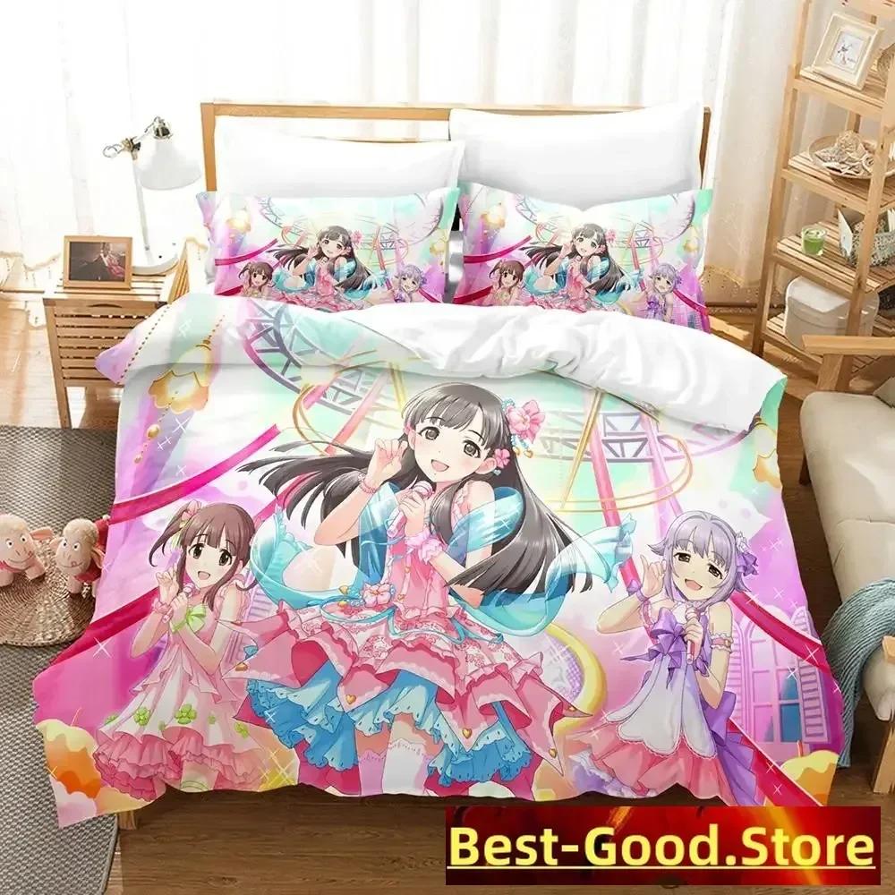 New THE iDOLM@STER Cinderella Girls Starlight Stage Bedding Set Cartoon Anime three-piece set Adult Kid Bedroom Duvetcover Sets