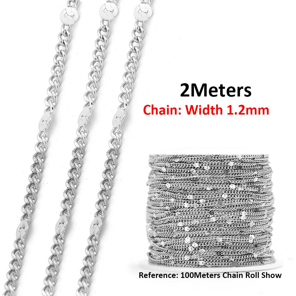 2Meters/1Meter Stainless Steel Chain High Quality Gold Color Chains for Bracelet Necklace Jewelry Making DIY Findings Wholesale
