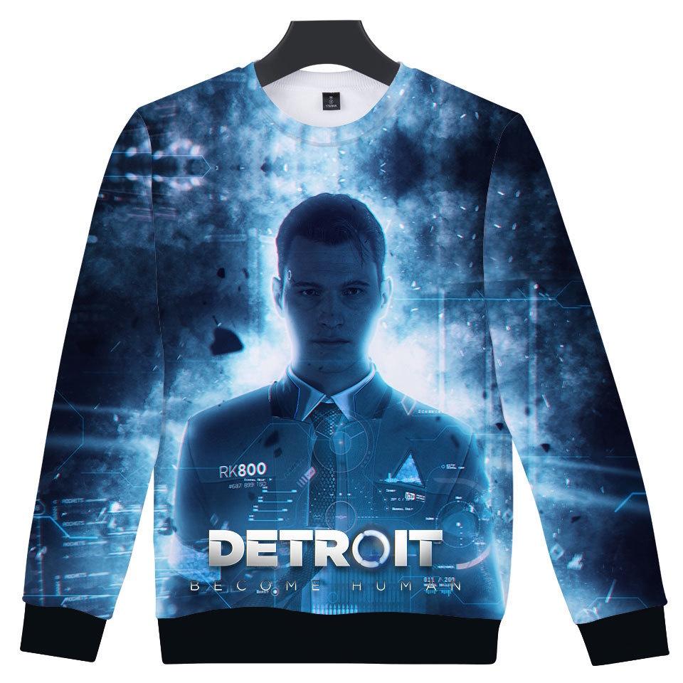 Premium Quality Detroit Become Human Connor Cosplay 3d Print Hoodie Sweater Costume