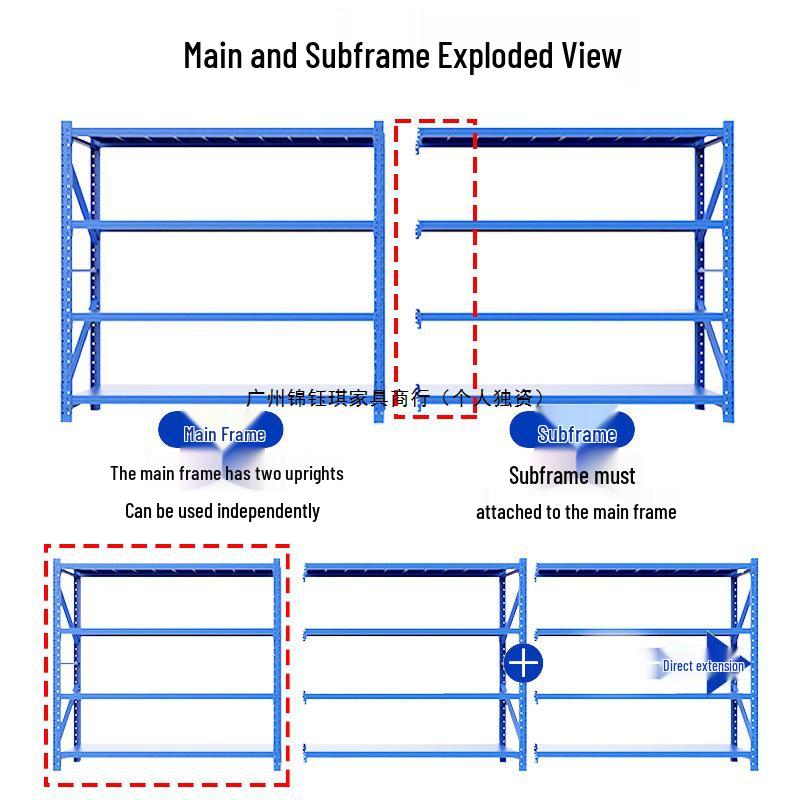 Multi-Layer Heavy-Duty Storage Racks for Warehouse, Supermarket, or Home Use