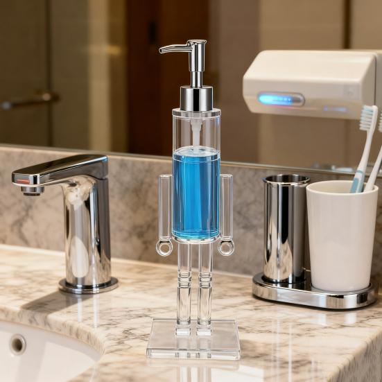 Diótörő Szappanadagoló Átlátszó Karácsonyi Kézi Szappan Üveg Újratölthető Mosófolyadék Lemosó Pumpa Ünnepi Fürdőszoba Konyha Dekoráció