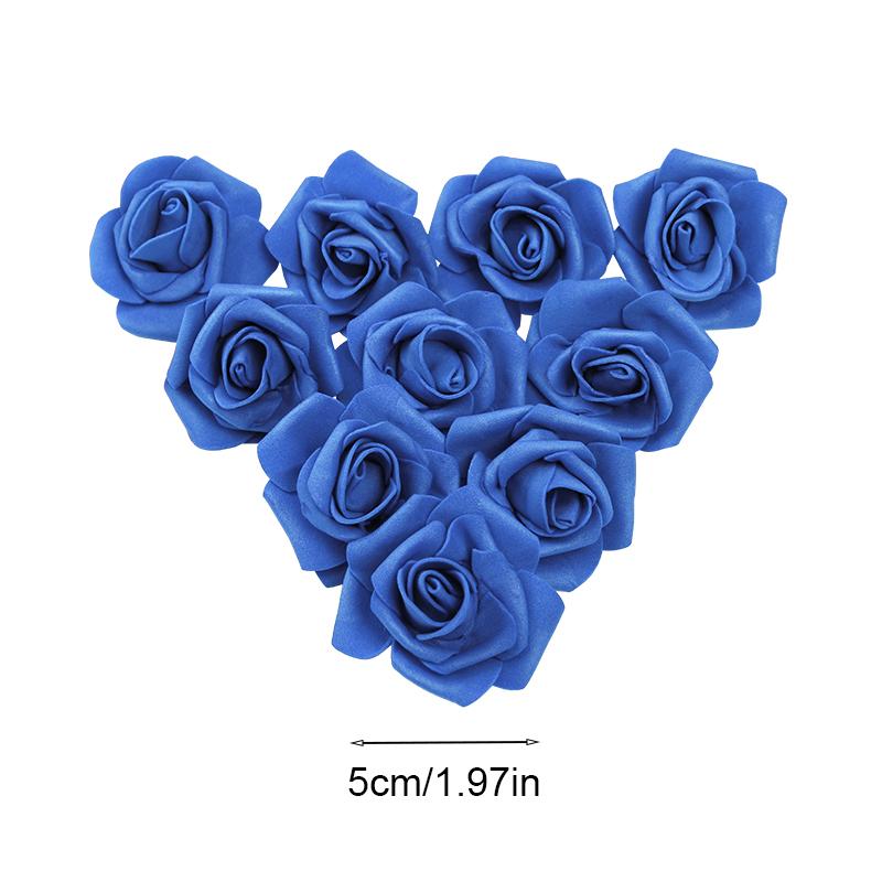 20/50Pcs 5cm Foam Rose Head Artificial Teddy Bear Roses Flower Handmade DIY Gift Decoration Wedding Party Christmas Home Decor
