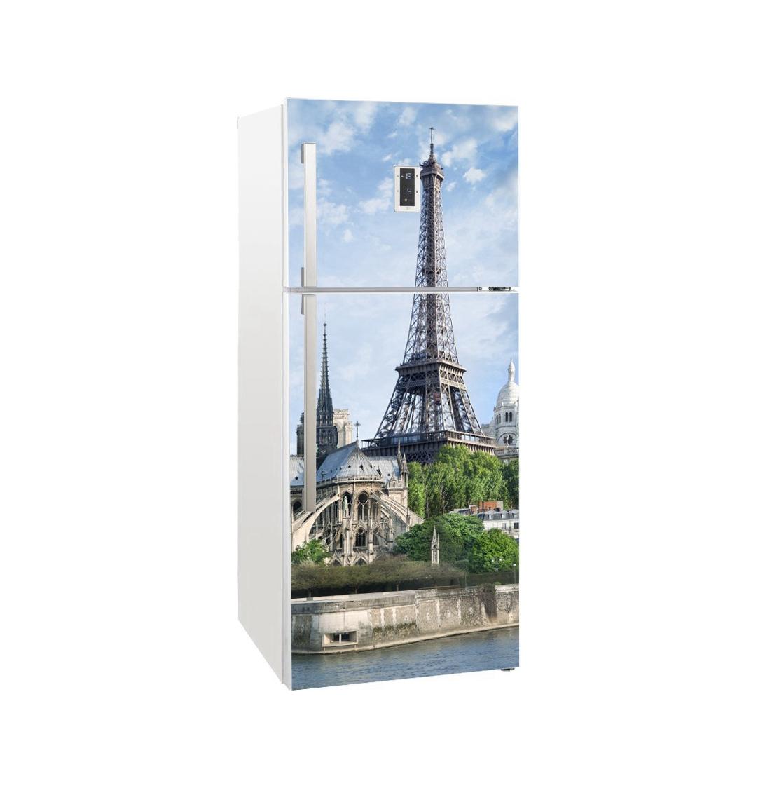 

23tyle красивые пейзажи наклейки на холодильник крышка холодильника дверная виниловая самоклеящаяся кухонная мебель Декор обертка наклейка для морозильной камеры DIY 60x150cm