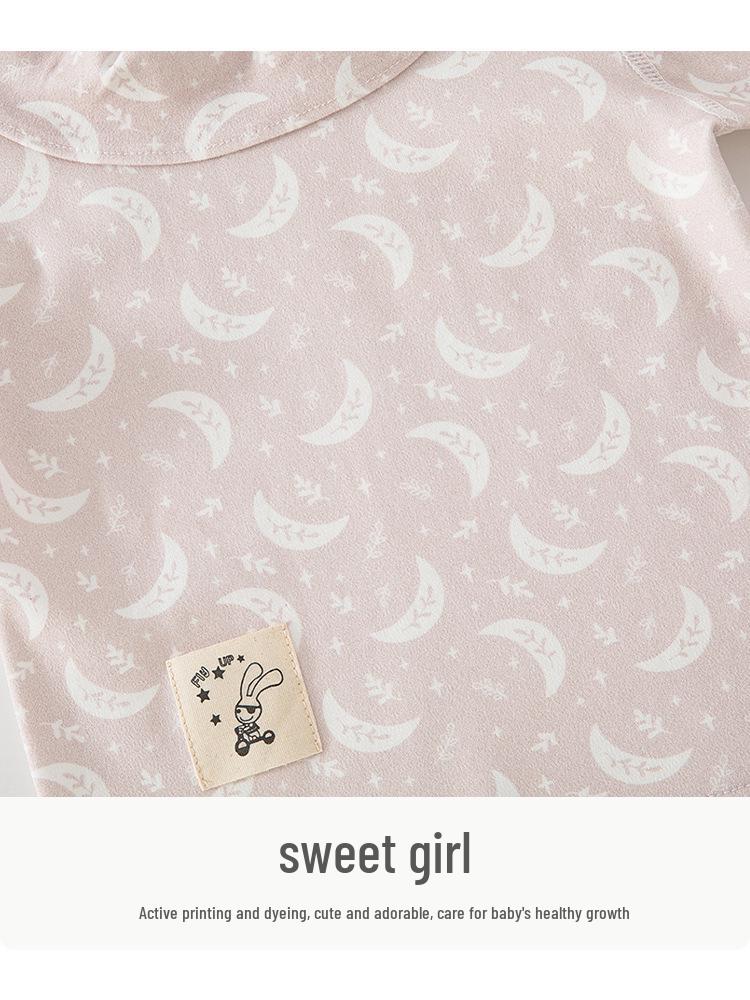 Baby Girl Autumn Pure Cotton Pajamas Set – Toddler Two-Piece Home Wear for Spring, Autumn & First Birthday