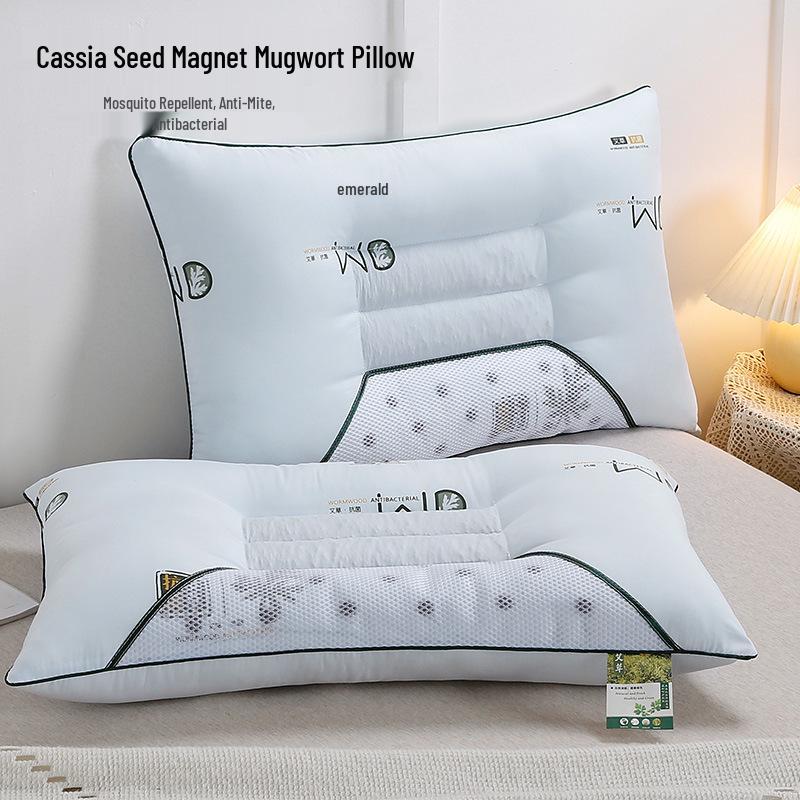 

SPA Massage Latex Pillow with Water Cube Neck Support - High Density, Non-Collapsing Pillow Core Low