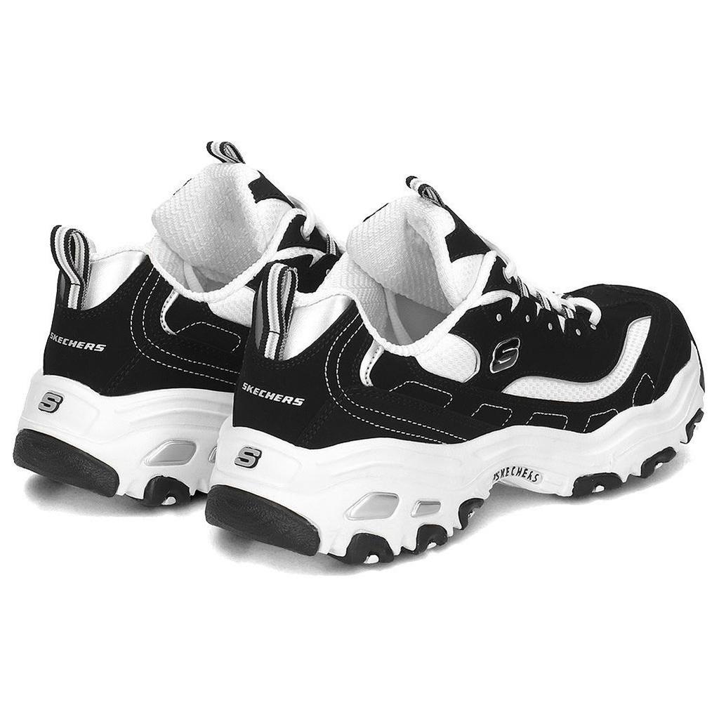 Skechers DLITES 1.0 Leather Textile Comfortable Stylish Breathable Lightweight Low-Top Dad Shoes Men's Casual 52675-BKW