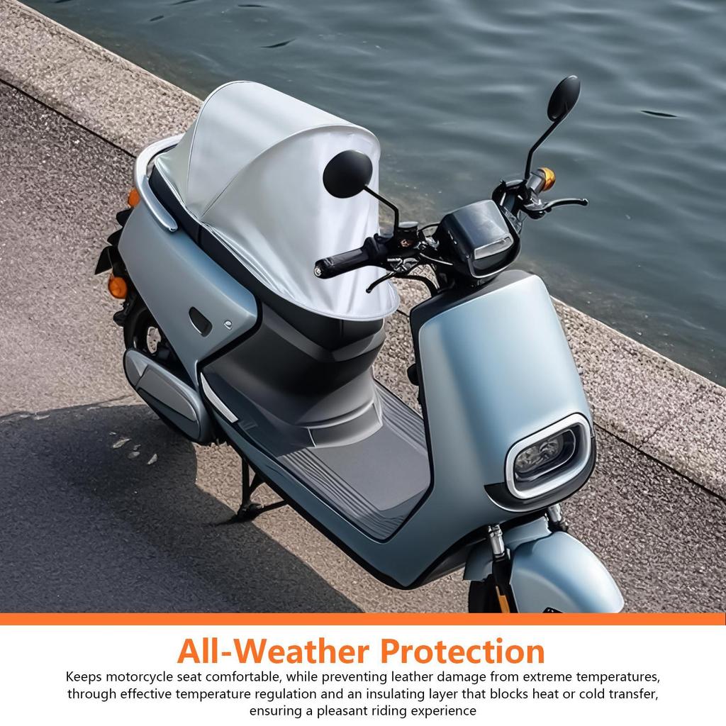 Motorcycle Seat Sun Shade Rain Cover for Scooters Anti-Slip Foldable Protector Waterproof for Street Scooter Dirt Touring Atv
