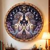 11 Zodiacs Signs Pearl Art Kit Round Constellation Themed DIY Beaded Artwork Astrology Wall Decor Craft Set for Zodiacs Lovers