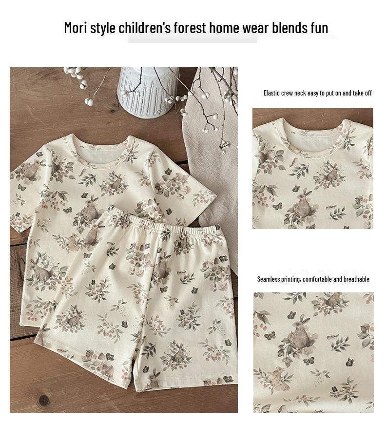 2025 Kids' Summer Pajama Set - Boys & Girls Short Sleeve Shorts