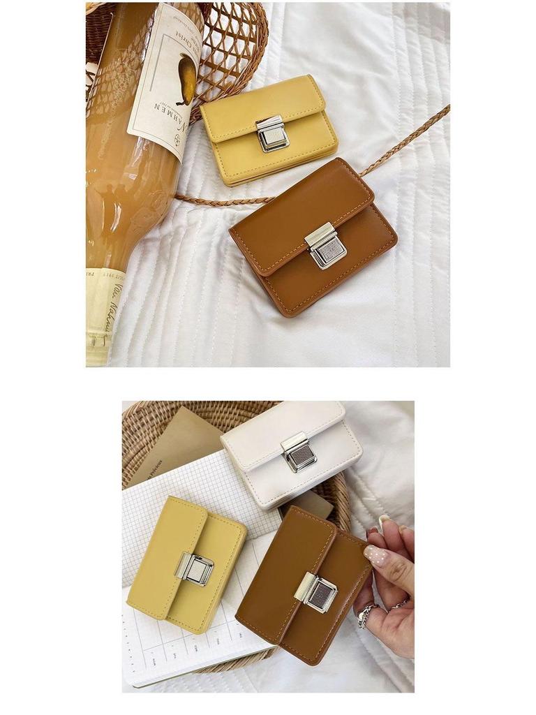 Portfel damski w stylu koreańskim: Prosty, Przenośny, Design z Klapką i Metalową Klamrą, Uchwyt na Karty, Portmonetka dla Uczniów.