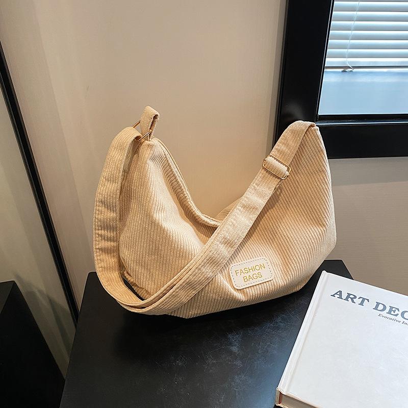 Women's Bag Crossbody Bag Corduroy Dumpling Bag New Shoulder Bag Stylish and Simple Bag Large Capacity