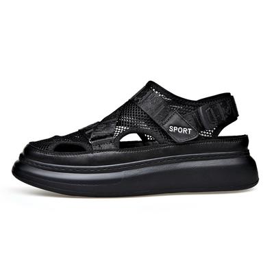 Moda 2024 Estate Nuovi Sandali Firmati da Uomo Nero Moda Casual Sandali con Zeppa Scarpe Uomo Traspiranti Rete Scarpe da Spiaggia Uomo