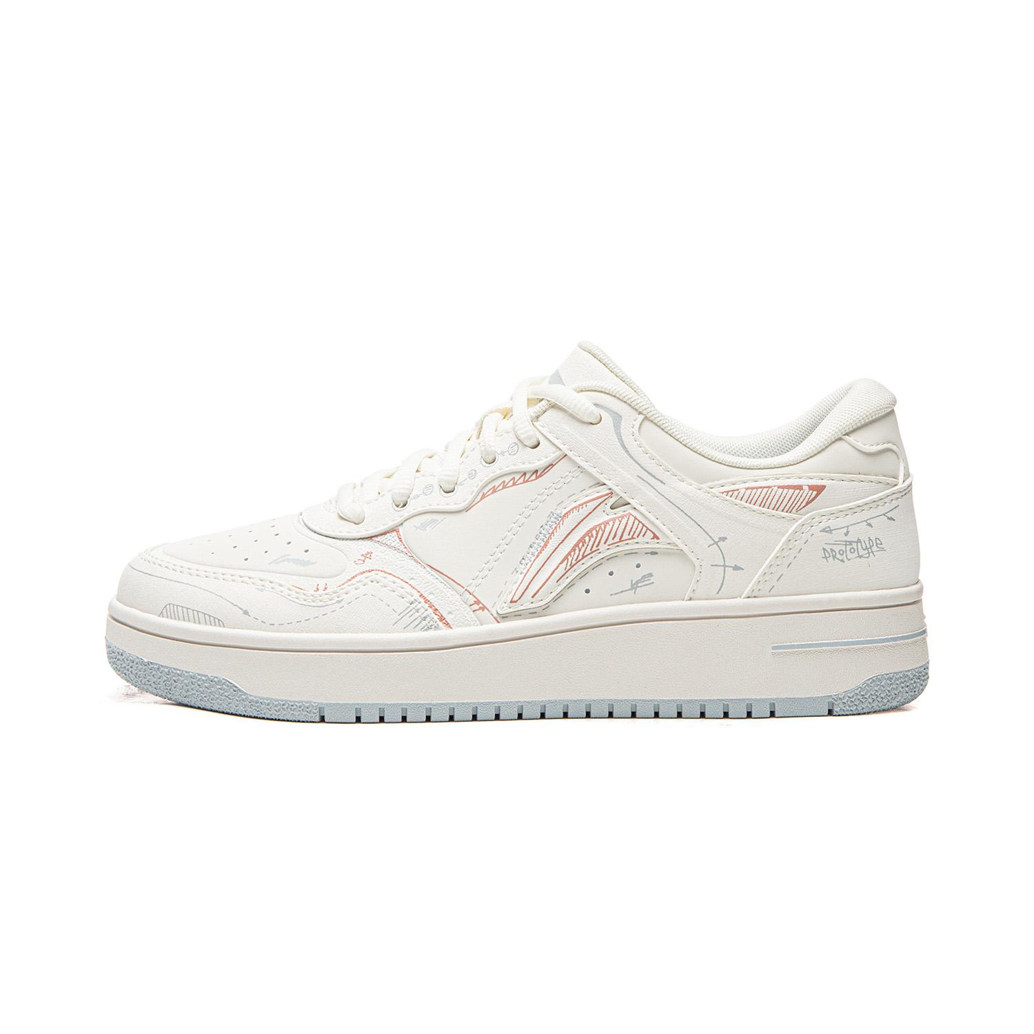 Li-Ning Tianji Graffiti Thick Sole Trendy Casual Artistic Anime Height Increasing Wear Resistant Low Top Skate Shoes Kids sneaker AGCW366-2 35