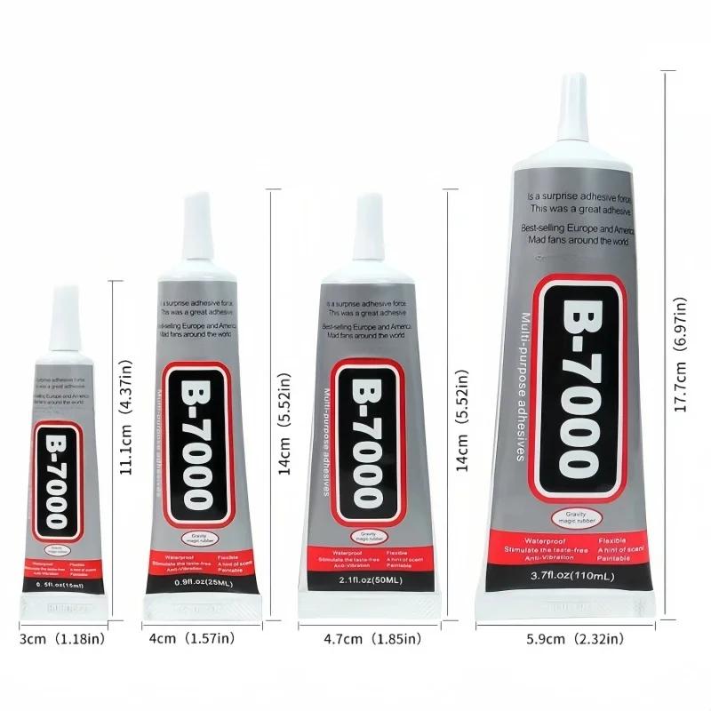 ZEXEF B-7000 Clear Contact Phone Repair Adhesive Universal Glass Plastic DIY Glue T8000 with Precision Applicator Glue