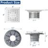 Neodrain Square Shower Drain,4 inch Stainless Steel 304 Grate and PVC Drain Body, Grate with Brushed Nickel Finish, Kit Includes Hair