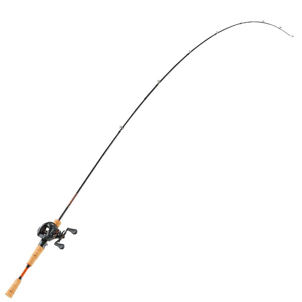 Combo Canna e Mulinello da Pesca, Combo Canna e Mulinello Baitcasting in Fibra di Carbonio IM7, Canna da Pesca per Bass con Sistema 6+1 BB, 7.0:Rapporto di trasmissione 1, Manico in sughero,