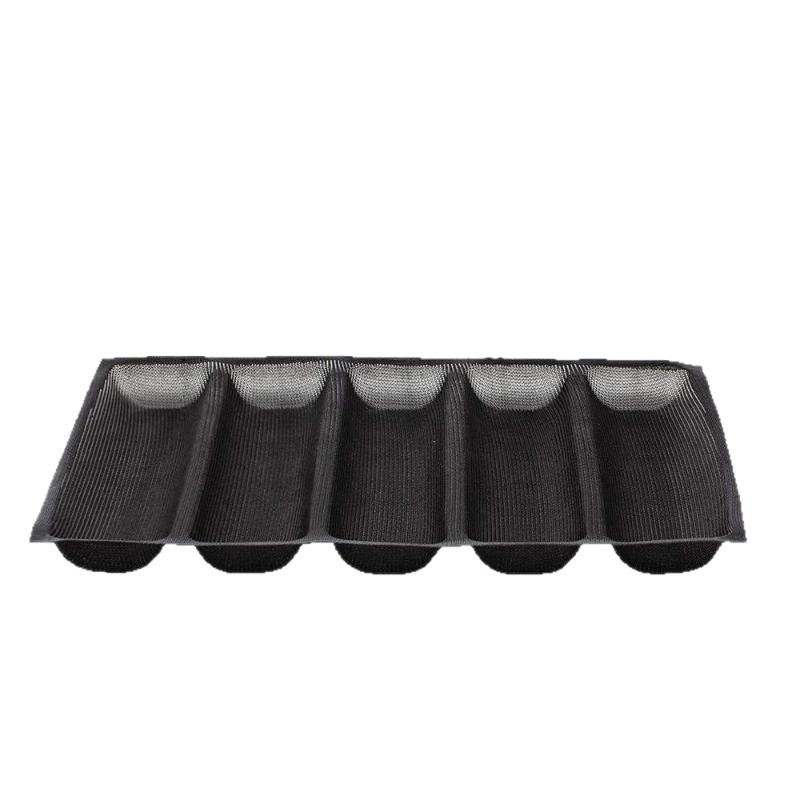 5 Cavity French Bread Roll Pan Nonstick Tray Foldable Soft Compact Storage for Kitchen Bakery Home Use
