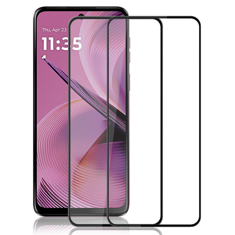 

AMORUS 2Pcs For Motorola Moto G55 5G Screen Protector Shatterproof Silk Printing Tempered Glass Film Black
