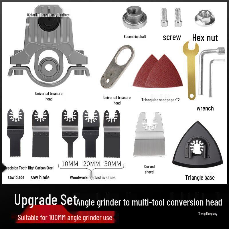 Universal Angle Grinder Conversion Kit: Electric Chisel & Grooving Tool for Woodworking