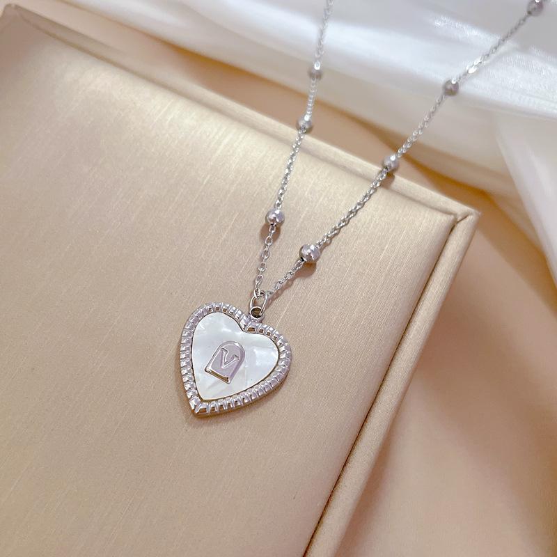 Love Shell V Minimalist Furnace Real Gold Necklace Female Collarbone Chain Accessories