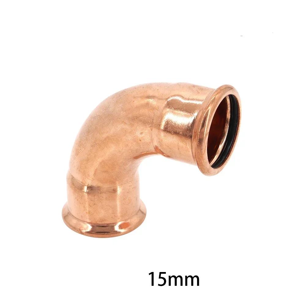 

15-54mm Copper Fittings 90 Degree Single Clamp Pressure Elbow 90 Degree Water Pipe Joint M-type Thread