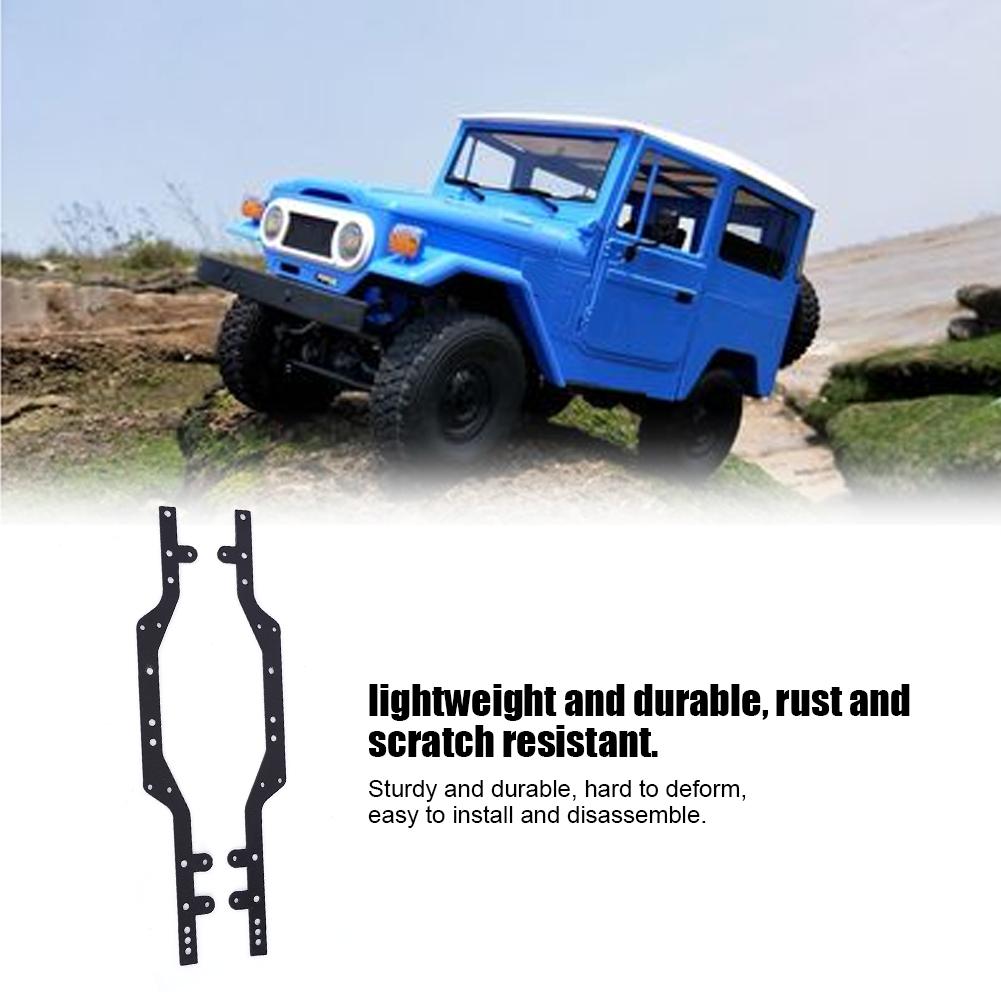 2Pcs RC Car Metal Chassis Beam Replacement Accessory for WPL C34 C34K C34KM 1Celsius16 Black