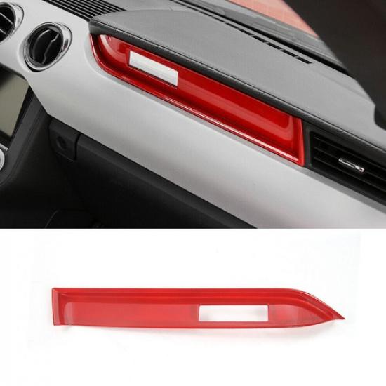 Central Console Co-Pilot Dashboard Strip For Ford Mustang 2015- Bright Red