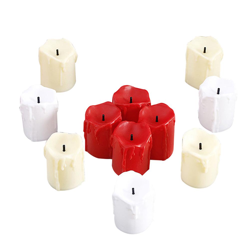 24Pcs Simulated Lights with Realistic Glow LED Flameless Candles for Safe Decoration Valentine Christmas Party Use