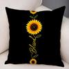 Simple Stylish Sunflower Cushion Cover Natural Linen Organic Fabric DoubleSided Printing Breathable For Decor