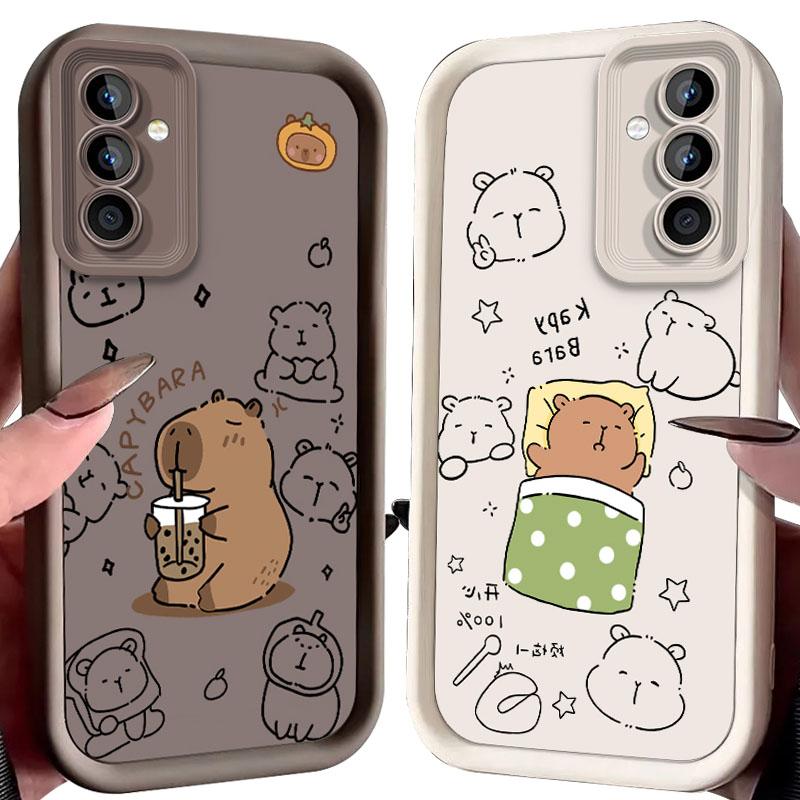 Zabawne, przytulne etui z kapibarą do spania dla Samsung Galaxy A37 A36 A35 A34 A33 A32 A26 A24 A23 A17 A16 A15 A14 A13 A12 4G 5G A07 A06 Pokrowiec