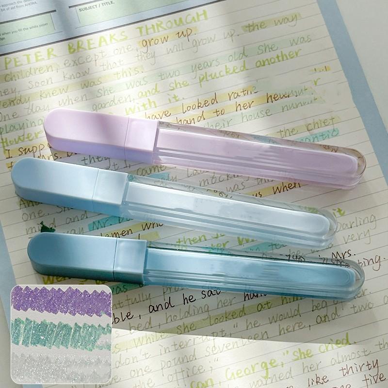 3pcs/Set Star Glitter Highlighters for Student Shiny Scrapbook Marker Pens DIY Decor Journal Highlight Markers Pen Stationery