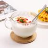 Baijie 400ML Threaded Glass Breakfast Cup with Lid & Spoon