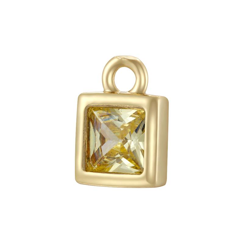 Light Luxury Twelfth Birthday Stone Sugar Cube Pendant Handmade Diy Bracelet Necklace Square Pendant Vd1939