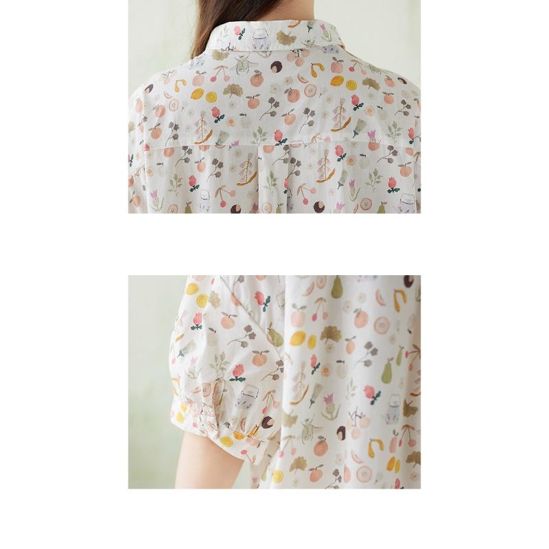 DIMANAF 2026 Plus Size New Summer Women Blouse Shirt Short Sleeve Beach Print Floral Casual Loose Cotton Lady Tops Tees Shirts