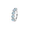 S925 Sterling Silver Ring Women's Natural Amethyst Garnet French Row Inlaid Treasure Ring Light Luxury Hand Jewelry