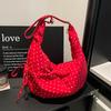 Stilvolle Punkt-Schultertasche Damen Große Kapazität Leinwand Modisch und Vielseitig Pendeltasche Einfaches Design Umhängetaschen