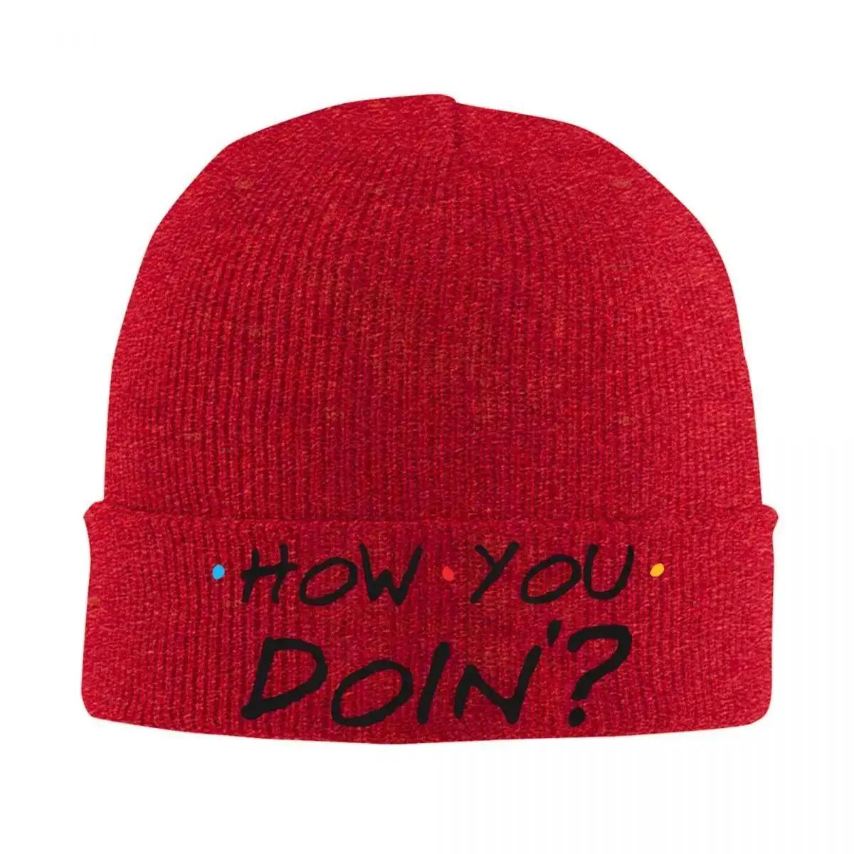 New Friends TV How You Doin Knitted Hat For Women Unisex Beanies Winter Hat Acrylic Warm Cap