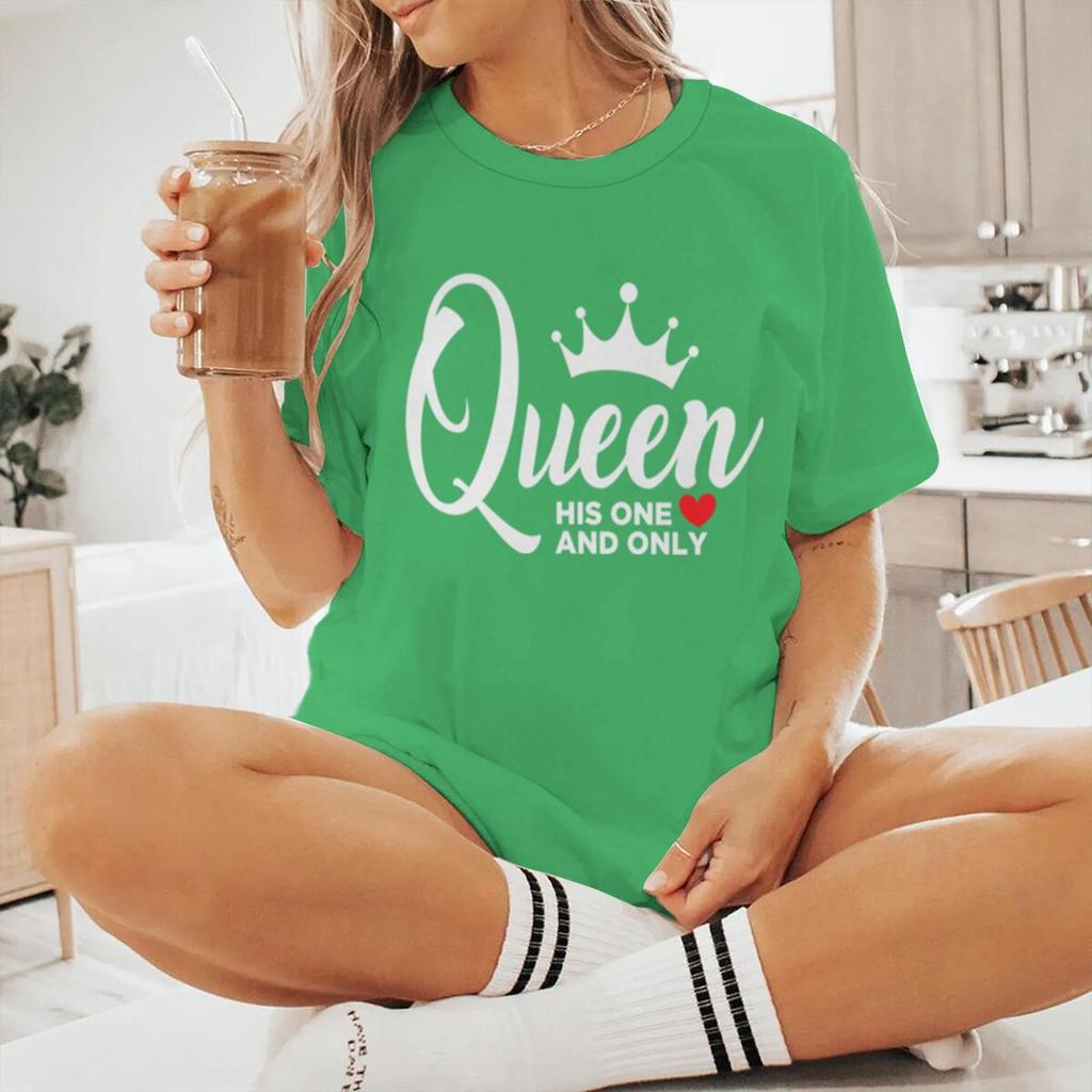 King Queen Hisher One And Only Print T Shirt Valentines Day Gifts Shirts Unisex Unisex King Queen Crown Couple Matching Tshirts