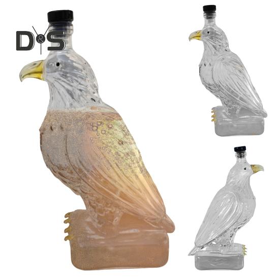 350ml láhev na whisky ve tvaru orla, skleněná láhev na víno s motivem orla, bytová dekorace, dárek na kolaudační párty