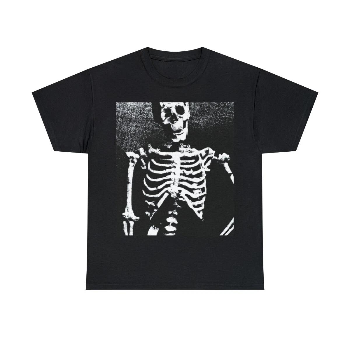 T Shirt Unisex Adult Retro Style Skateboarding Tee Zombie Skeleton Grunge Metal S