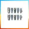 3D Handmade Press On Nails Rabbit with Diamond Cross