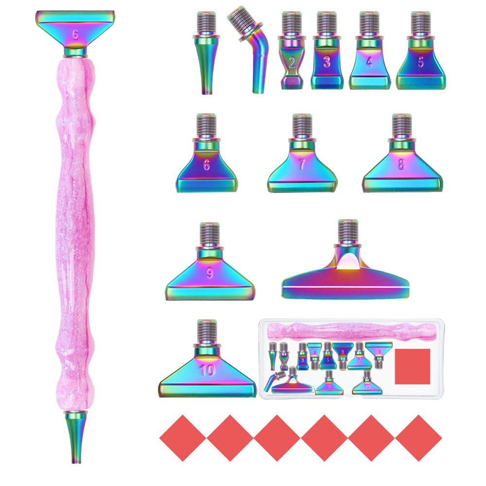 Diamant-Pinselset - Ein 19-teiliges Set lebendiger Farbverlaufswerkzeuge mit ergonomischen Griffen für präzises Diamantmalen