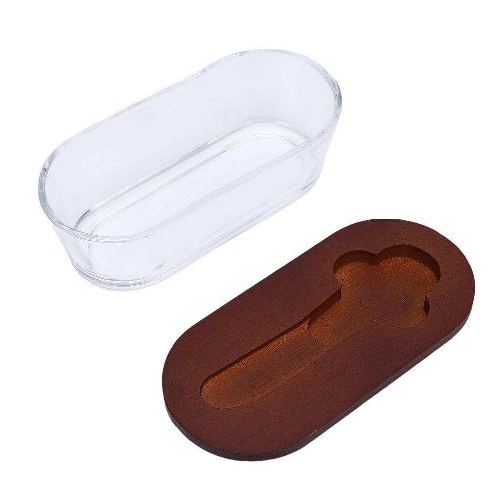 Glass Dish with Lid Airtight for Freshness 300ML Rectangular for Kitchen Countertop Decor