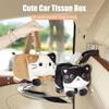 Cartoon Plush Cat Napkin Box Soft Wall Hanging Napkin Dispenser Paper Towel Dispenser  Backseat Use