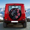 1pc, Universal 14-17 Inch Tire Cover Ultra-Pink Flower Black Panther Design Suitable for Daily Commute Outdoor Travel Big Cat Enthusiasts Car Tail Aes