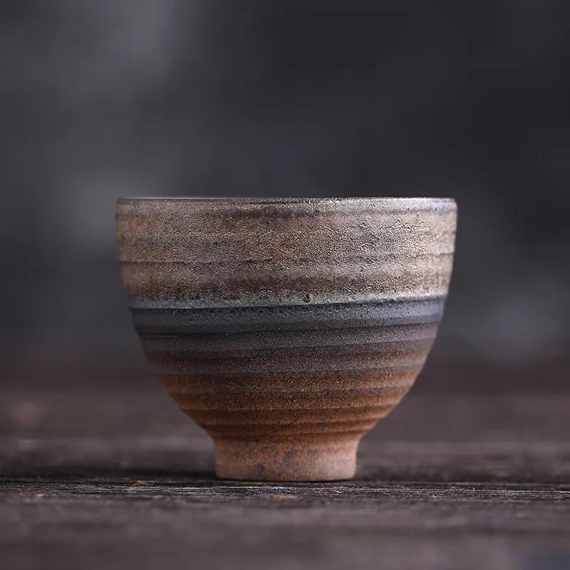 Retro Kiln Change Ceramics Master Cup Handmade Coarse Pottery Teacup Tasting Mug Tea Bowl Meditation Cup Tea Ceremony Drinkware
