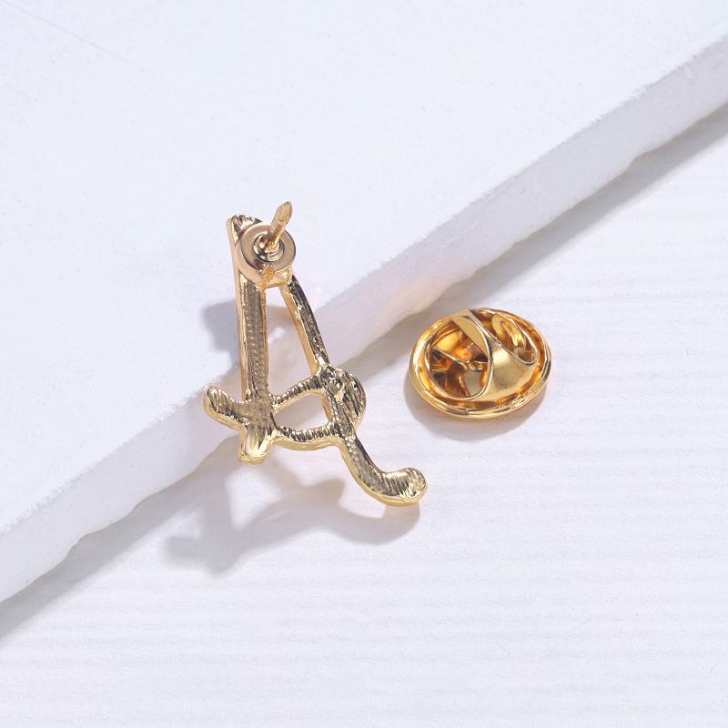 1PC Rhinestones Clothing Accessories Shirts Badge Gifts Lapel Pin Party Women's Brooches Dinner Letter Brooch Dress European A-Z