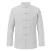 Men's Retro Linen Shirt Jacket with Chinese-Style Buttons for Spring and Autumn