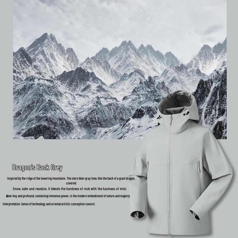New Style 3D-Cut Windproof Waterproof Softshell Jacket for Couples – Spring/Autumn Mountaineering Suit